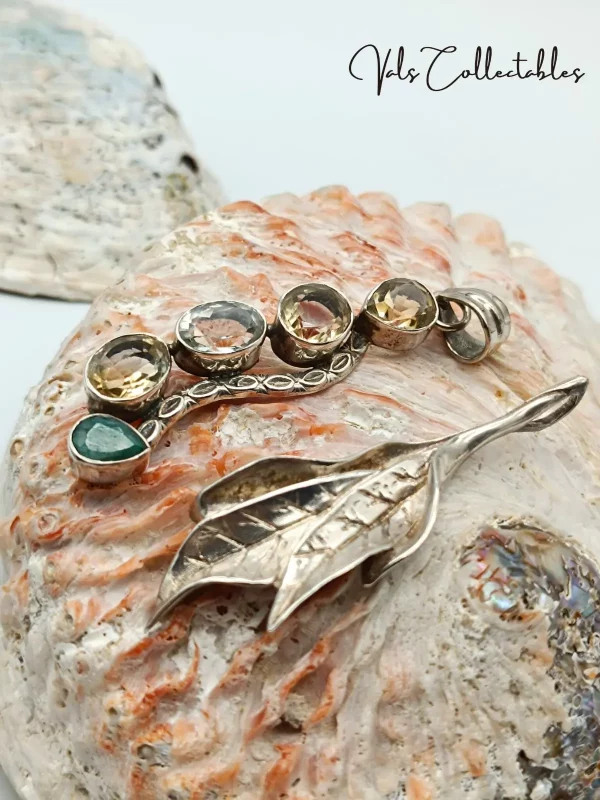 Vintage Silver Gemstone Pendant