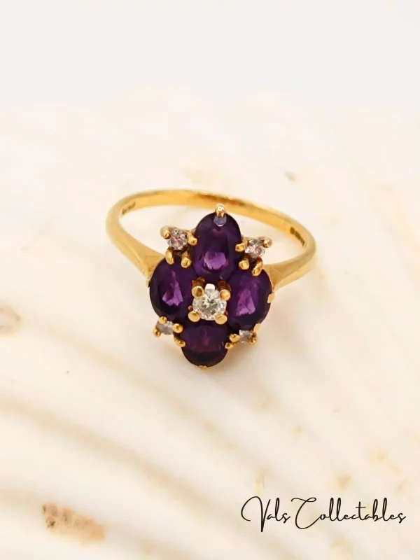 Amethyst and Diamond Ring | London 1984