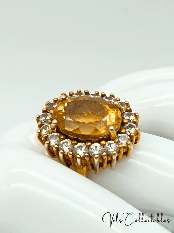 D'joy Citrine & Zircon Halo Ring - Image 2
