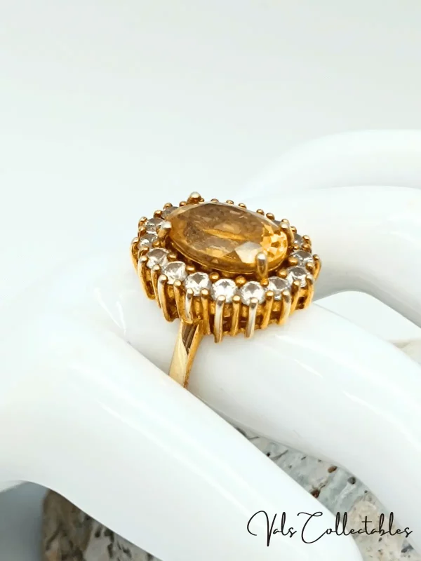 D'joy Citrine & Zircon Halo Ring