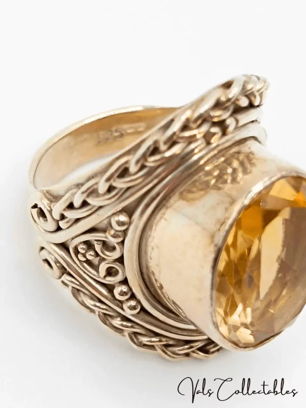 Sterling Silver & Citrine | Statement Ring - Image 4