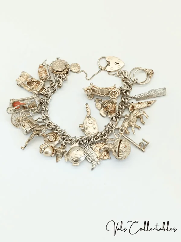 Vintage Silver Charm Bracelet c1967 - Image 2