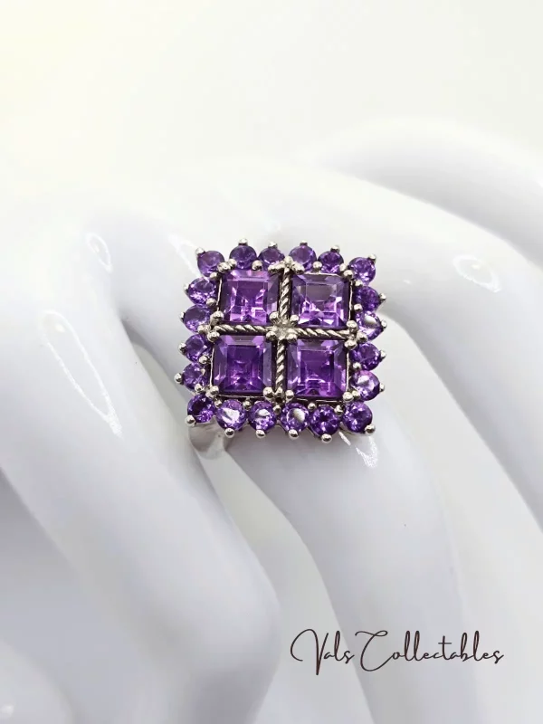 Silver & Natural Amethyst Statement Ring – Val's Collectables