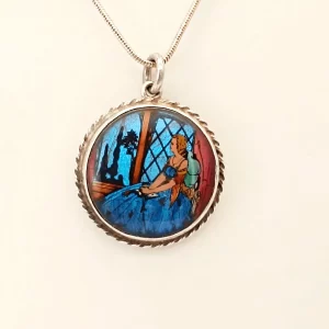 Butterfly Wing and Sterling Silver Pendant