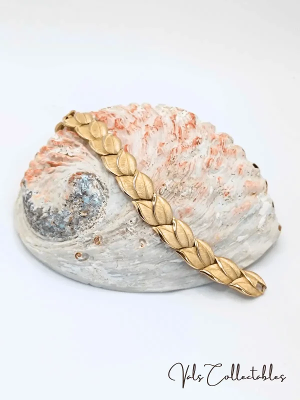 Gold Tone Leaf Design Bracelet - Image 2