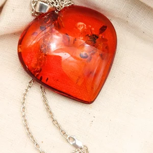 Heart Shaped Amber Pendant