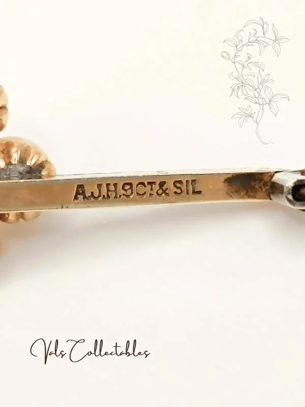 Gold & Silver Pearl Brooch - Image 2