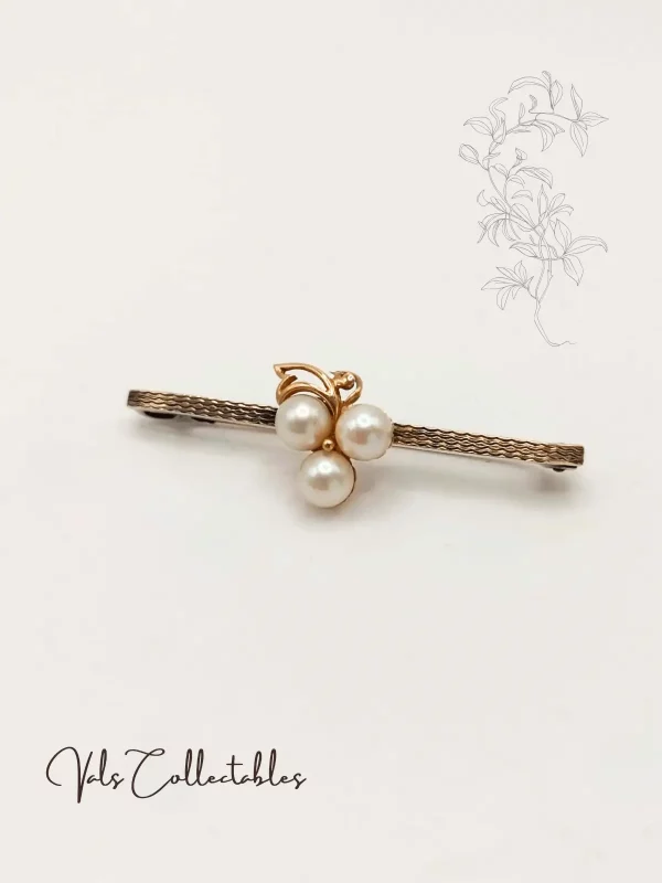 Gold & Silver Pearl Brooch