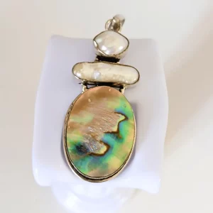 Silver Pendant | Mother of Pearl and Freshwater Pearls