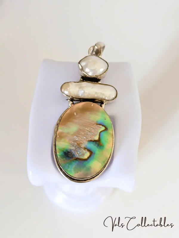 Silver Pendant | Mother of Pearl and Freshwater Pearls