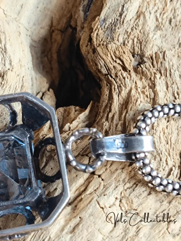 Silver and Blue Spinel - Pendant  Necklace - Image 3