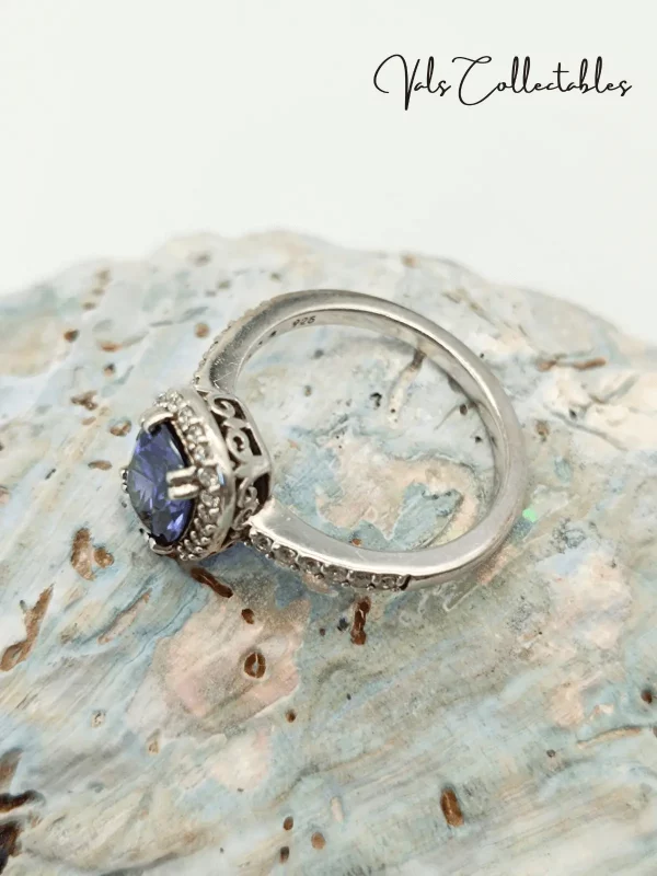 Silver Blue and White DQCZ Ring - Image 3