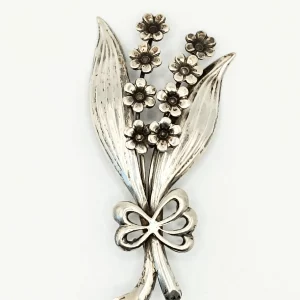 Vintage Silver Lily of the Valley Brooch
