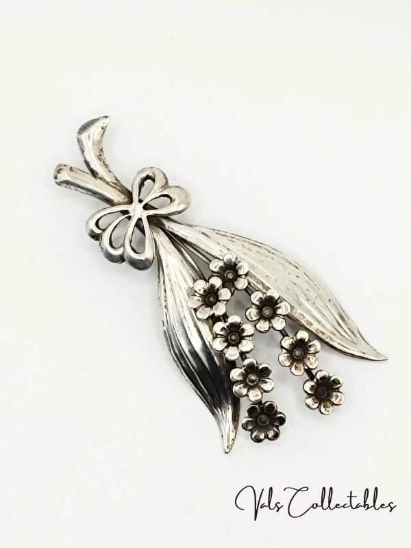 Vintage Silver Lily of the Valley Brooch - Image 2