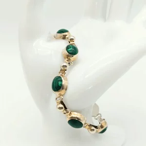 Vintage Silver & Malachite Bracelet