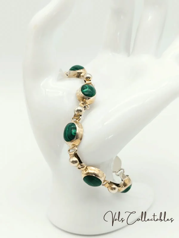 Vintage Silver & Malachite Bracelet