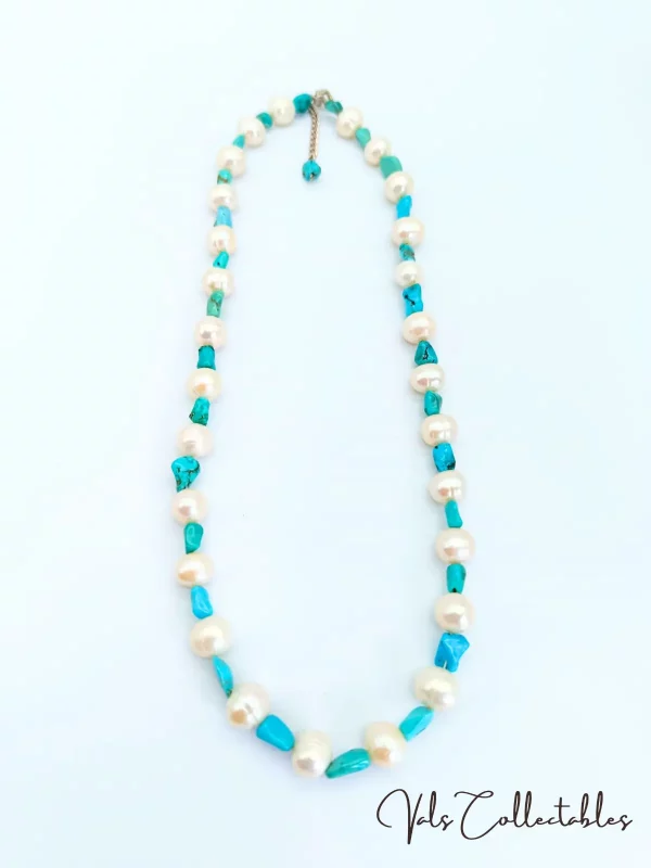 Turquoise and Pearl Necklace