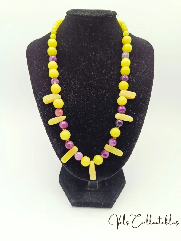 Jade & Amethyst Gemstone Necklace - Image 2