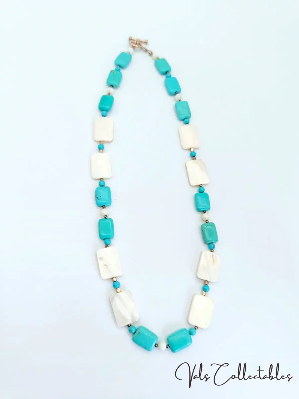 Turquoise & Mother of Pearl Necklace - Image 3