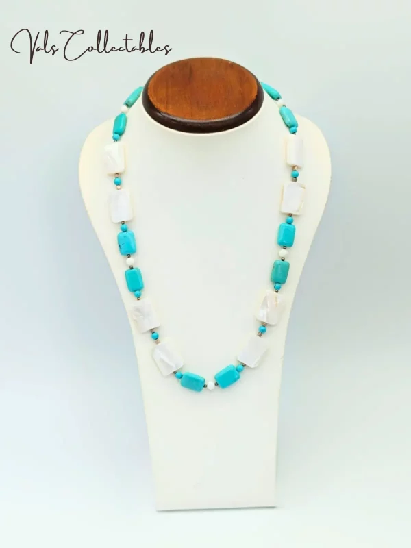 Turquoise & Mother of Pearl Necklace - Image 2