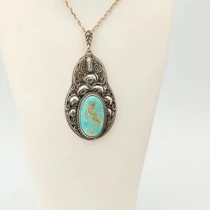 Silver and Copper Turquoise pendant
