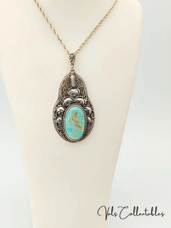 Silver and Copper Turquoise pendant