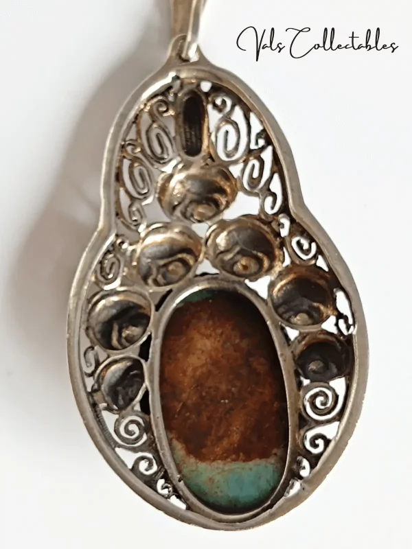 Silver and Copper Turquoise pendant - Image 2