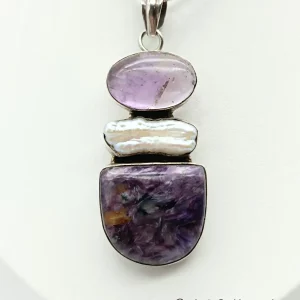 Mother of Pearl Amethyst Pendant