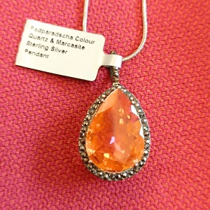 Quartz & Marcasite Silver Pendant