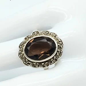 Vintage Smoky Quartz Cocktail Ring
